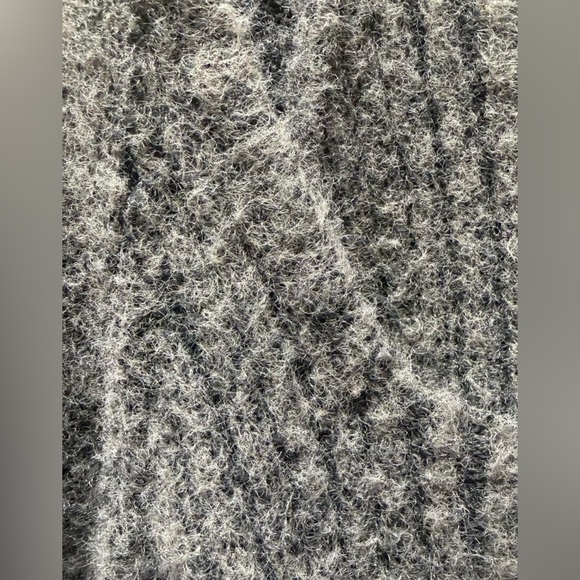 Dark Grey Free People Katie Mix Stitch Square Neck Sweater, size L. - Picture 4 of 5